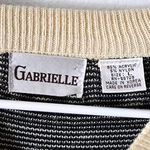 Vintage Gabrielle Knit V-Neck Pullover Southwest Print Sweater Large - Picture 3 of 6